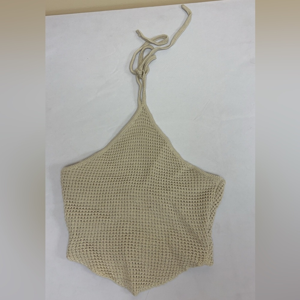 beige bandana cutout top